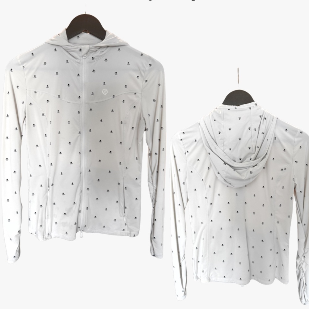 G/FORE hooded skull full zip hoodie